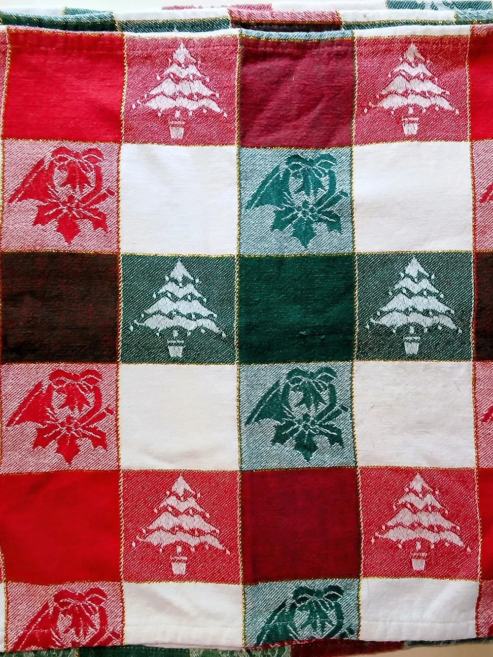 White Holiday Embroidered Fringe Kitchen Towels - Festive Snowman & Santa